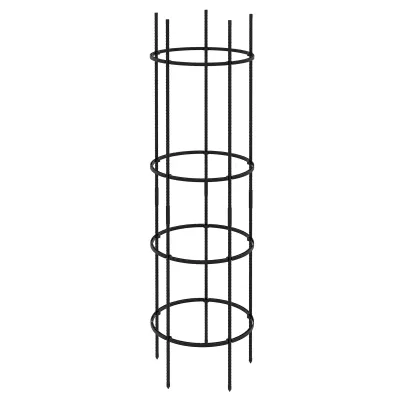Rankturm, Rankhilfe, versetzbare Ebenen, rostfreier Stahl, Ø50 x 195 cm, Schwarz