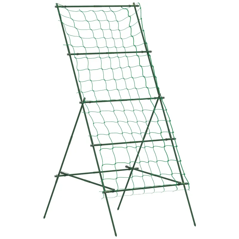 Rankgitter aus Stahl zum Stecken rostfrei Rankhilfe in A-Form für Kletterpflanzen 101x133x227 cm Grün