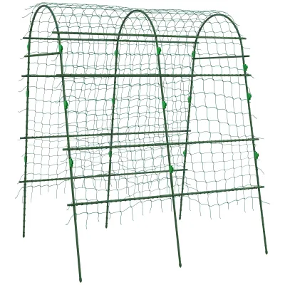 Grosser Rankbogen mit Vogelschutznetz, 144 x 167 x 206 cm, grün