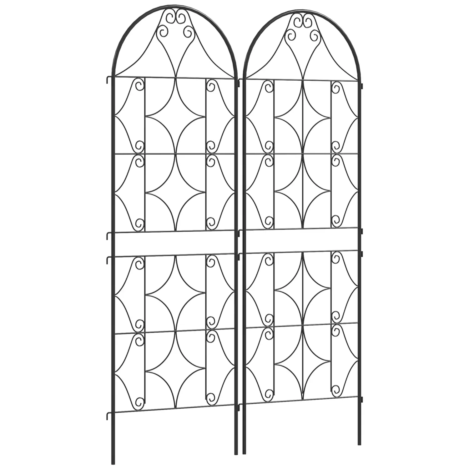 Rankgitter Metall 2er Set zum Stecken rostfrei Rankhilfe für Kletterpflanzen 50x150 cm Schwarz