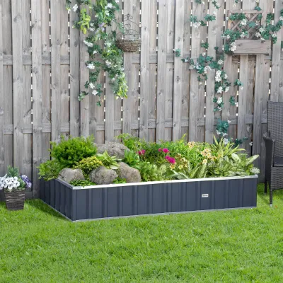 Hochbeet für den Garten 174L x 90B x 30H cm - modular - Anthrazit