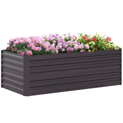 Blumenbeet zum Anpflanzen, Hegen und Pflegen, Hochbeet, Stahl, Dunkelgrau