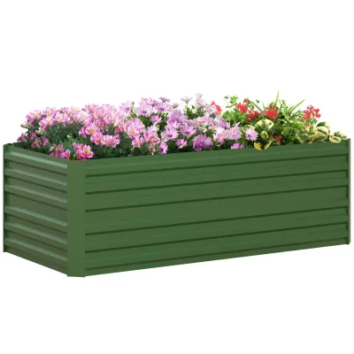 Blumenbeet zum Anpflanzen, Hegen und Pflegen, Hochbeet, Stahl, Grün