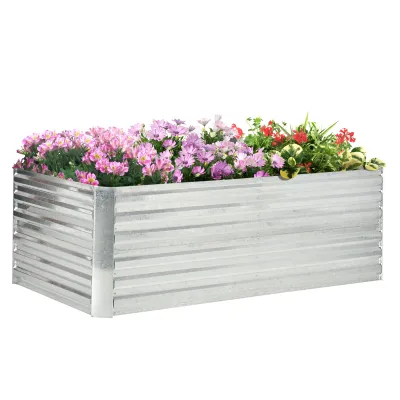 Hochbeet zum Anpflanzen, Hegen und Pflegen, Hochbeet, Stahl, Silber
