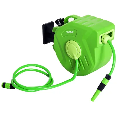 Schlauchtrommel mit 20+2m Gartenschlauch / Druckluftschlauch Automatik 180° schwenkbar