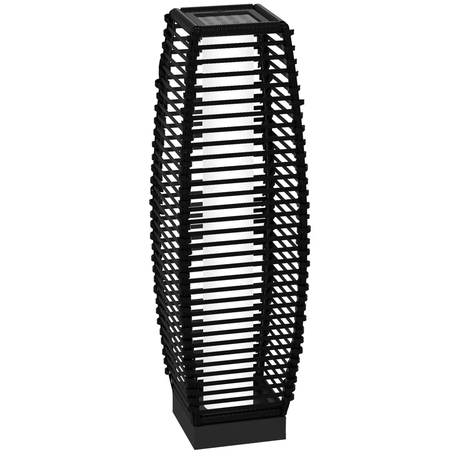 Solar-Rattan-Gartenleuchte aus geflochtenem Harz LED-Gartenbeleuchtung aus Stahl Automatik ein/aus
