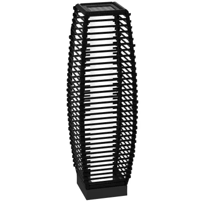 Solar-Rattan-Gartenleuchte aus geflochtenem Harz LED-Gartenbeleuchtung aus Stahl Automatik ein/aus