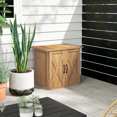 Gartenschuppen, Holz-Geräteschrank, wetterfest für Garten, Balkon, Braun