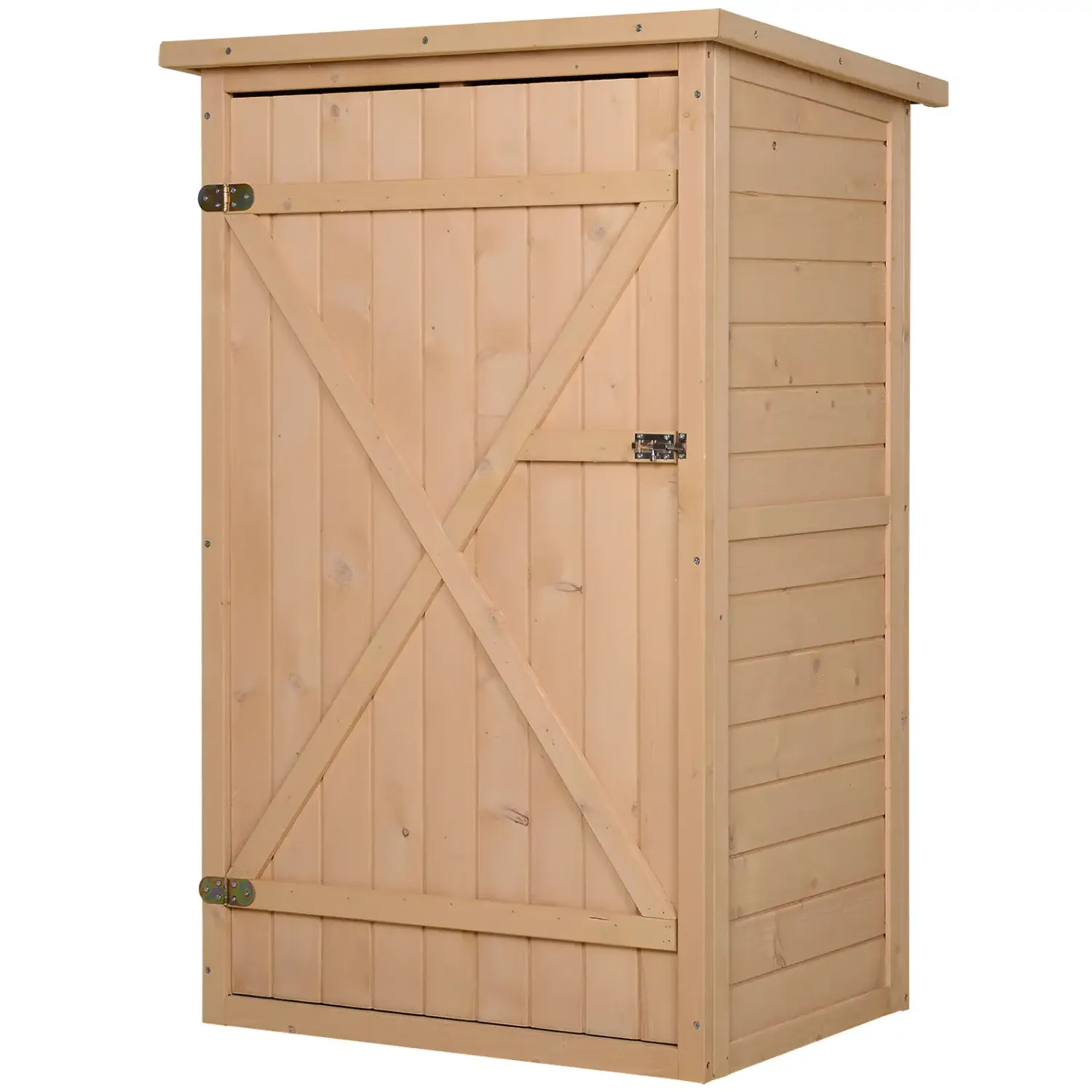 Gartenschrank Geräteschuppen mit Regalböden wetterbeständig 75 x 56 x 115cm Naturholz