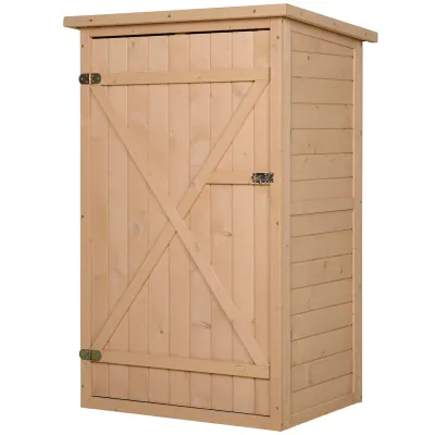 Gartenschrank Geräteschuppen mit Regalböden wetterbeständig 75 x 56 x 115cm Naturholz