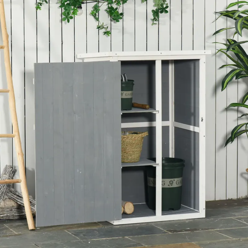 Gartenschrank mit Regalböden wetterbeständig 75 x 56 x 115cm Grau