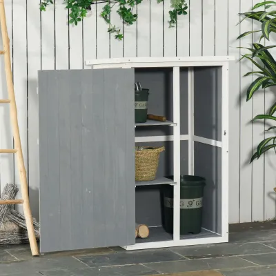 Gartenschrank mit Regalböden wetterbeständig 75 x 56 x 115cm Grau