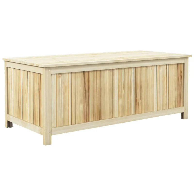 Gartentruhe aus Holz 172L mit Gasdruckfedern für den Aussenbereich - 120L x 55B x 45H cm