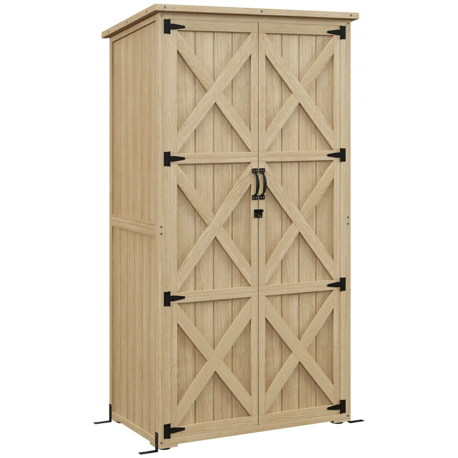 Gartenschrank für Werkzeuge, 2 Regale, Bitumendach, Kiefer imprägniert