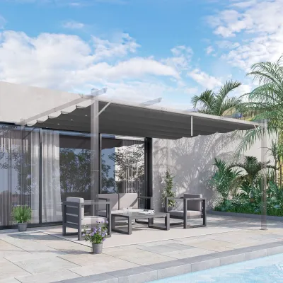 Ersatzdach für Pergola, Pavillon 3,5 x 2,5 m mit Entwässerungslöchern, dunkelgrau