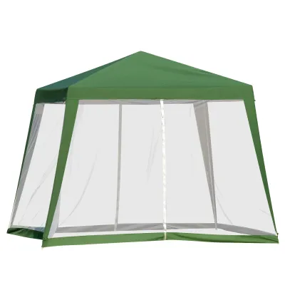 Gartenpavillon Pavillon Partyzelt mit Moskitonetz Grün 3 x 3 m