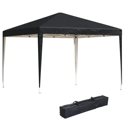 Pop-Up-Faltpavillon 2,95 x 2,95 m, Gartenpavillon, Partyzelt, UV-Schutz, Stahl+Oxfordstoff, Schwarz