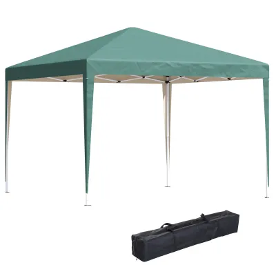 Pop-Up-Faltpavillon 2,95 x 2,95 m, Gartenpavillon, Partyzelt, UV-Schutz, Stahl+Oxfordstoff, Grün