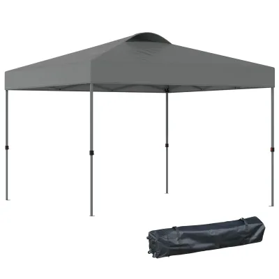 Garten-Pavillon, Faltpavillon, Festzelt, Gartenzelt, 2,95 x 2,95 x 2,64 m, Grau
