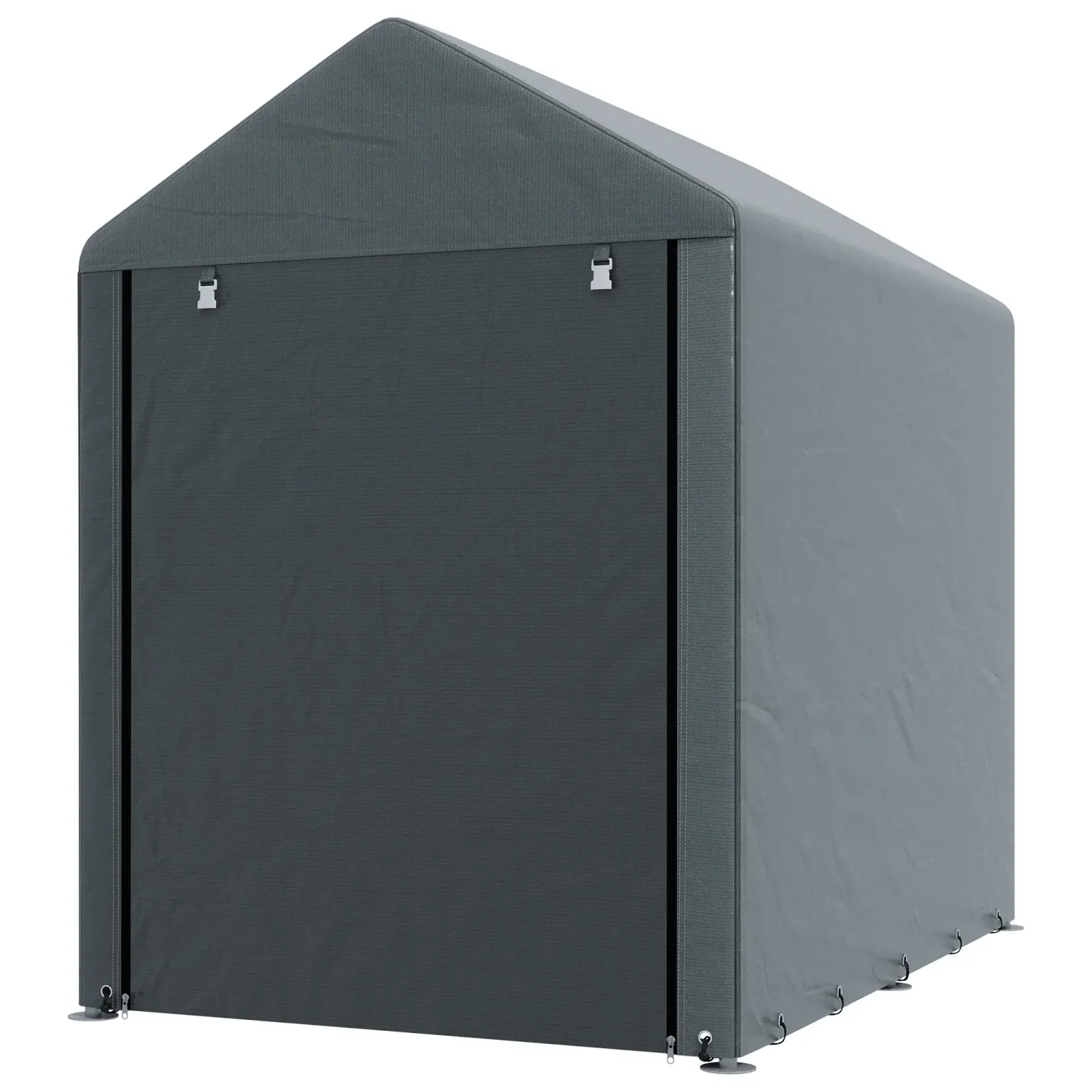 Gartenschuppen, Lagerzelt, robust &amp; wetterfest, Stahlrahmen, 1,2x1,8x1,6m, Dunkelgrau