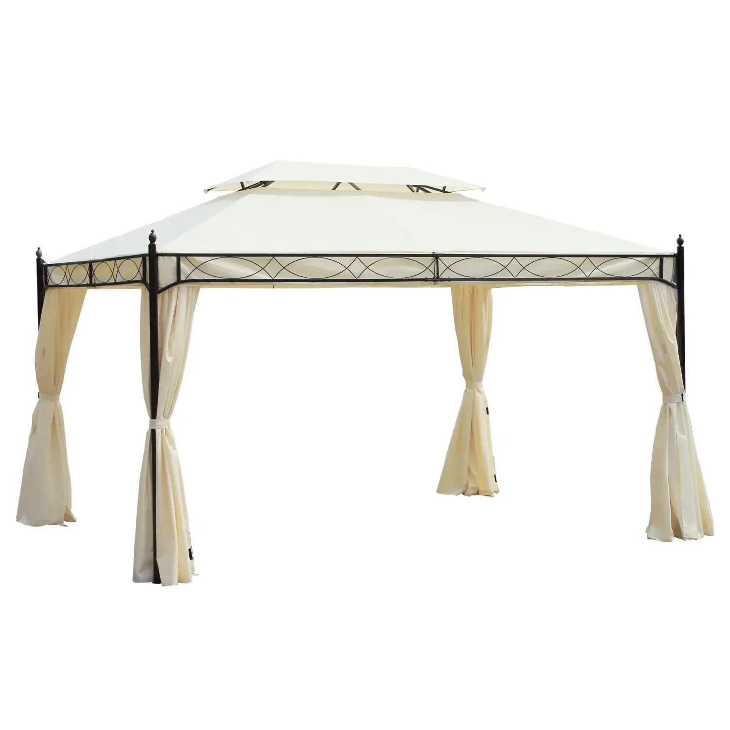 Pavillon De Luxe Gartenpavillon Pagode 3x4 m Creme