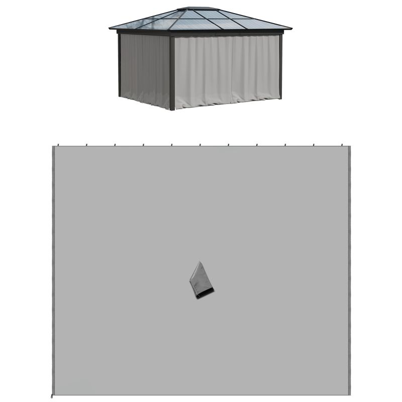 Ersatzvorhang für Pavillon, 4er-Set, für 3x3m Pavillons, 302x205cm, Hellgrau