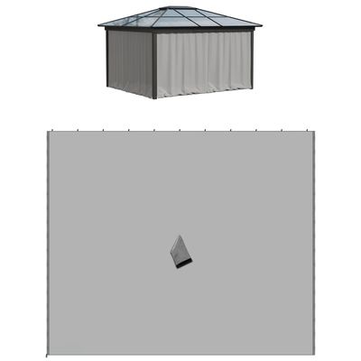 Ersatzvorhang für Pavillon, 4er-Set, für 3x3m Pavillons, 302x205cm, Hellgrau