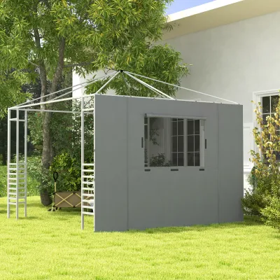 Pavillon Ersatz-Vorhang Seitenwand Partyzelt, wetterbeständig, 300 cm x 200 cm, Dunkelgrau