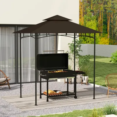 Ersatzplane für Gartenpavillon, Grillpavillon-Ersatzdach für 152 x 244 cm Gestelle, UPF50+ Schutz, Polyester, Kaffee