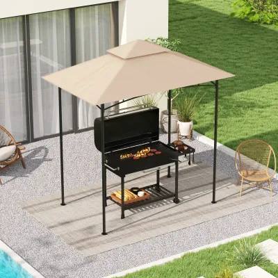 Ersatzplane für Gartenpavillon, Grillpavillon-Ersatzdach für 152 x 244 cm Gestelle, UPF50+ Schutz, Polyester, Beige