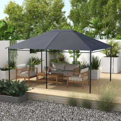 Ersatzdach Pavillon Pavillon-Baldachin, wetterbeständig, für 3 x 4m, Dunkelgrau