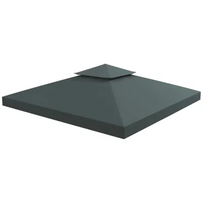 Ersatzdach Pavillondach für Metallpavillon Gartenpavillon Partyzelt Gartenzelt Polyester 3x3m Kohlegrau