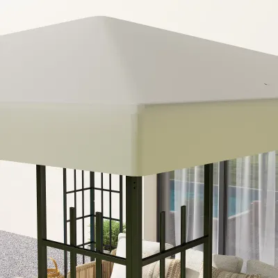 Ersatzdach 3 x 3 m für Pavillon mit Wasserablauföffnungen, UPF30+, cremeweiss