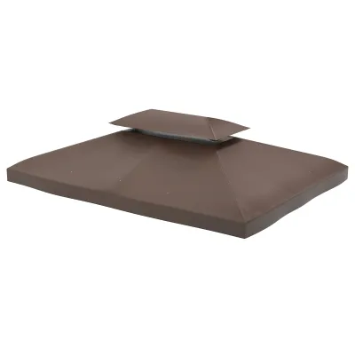 Ersatzdach für Metall-Gartenpavillon 3x4m kaffeebraun