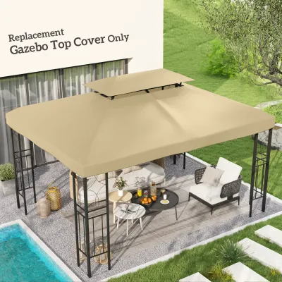Hochdichtes Ersatzdach für Pavillon Gartenpavillon Zelt 3 x 4 m Beige