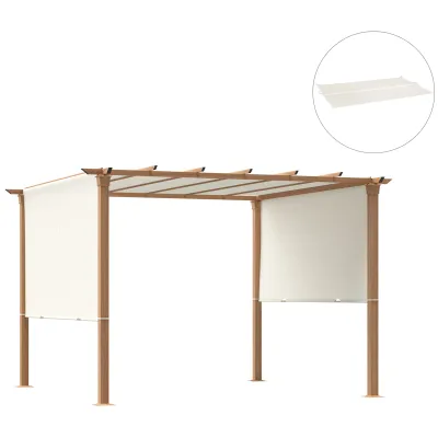 Ersatzdach für ausziehbare Pergola 5 x 2,4 m für 3 x 3 m Pergola Polyester Beige