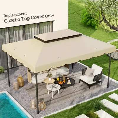 Ersatzdach für Pavillon Partyzelt Festzelt Polyester 4 x 3 m beige