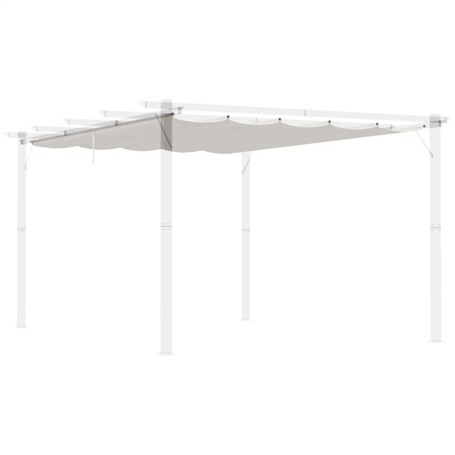 Ersatzdach für Pergola Sonnensegel 4 x 3 m - Creme