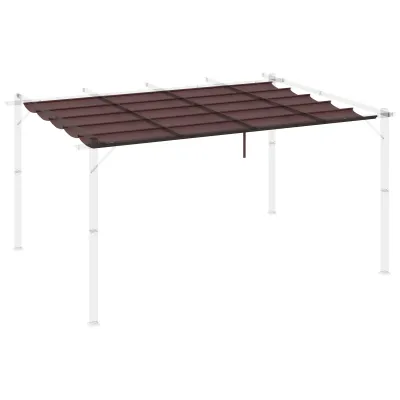 Dachabdeckung für klappbare Pergola-Markise 4 x 3 m - Braun