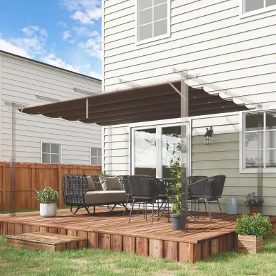 Dachabdeckung für klappbare Pergola-Markise 4 x 3 m - Braun