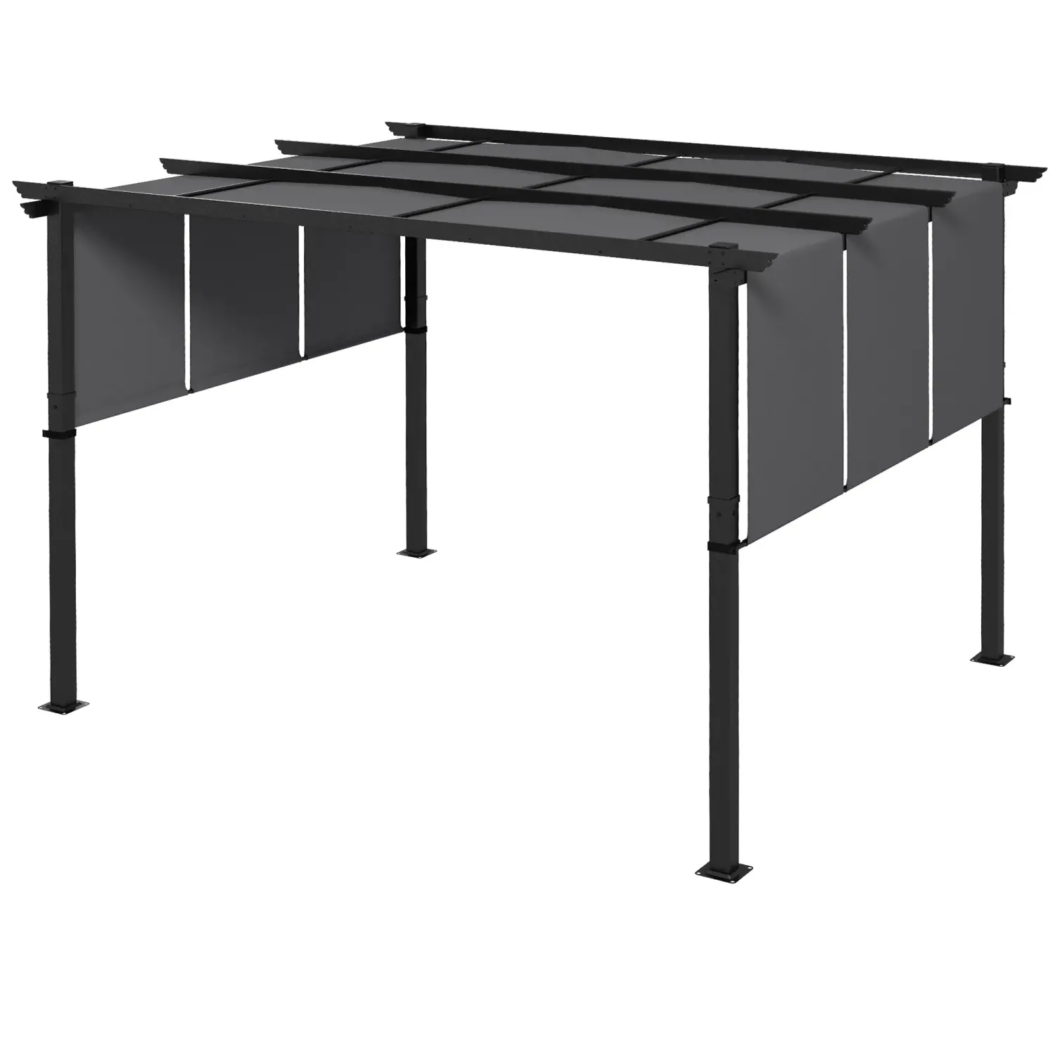 Pergola, Pavillon, wetterbeständig, inkl. Befestigungsmaterial, 3 x 3,5 m, Dunkelgrau