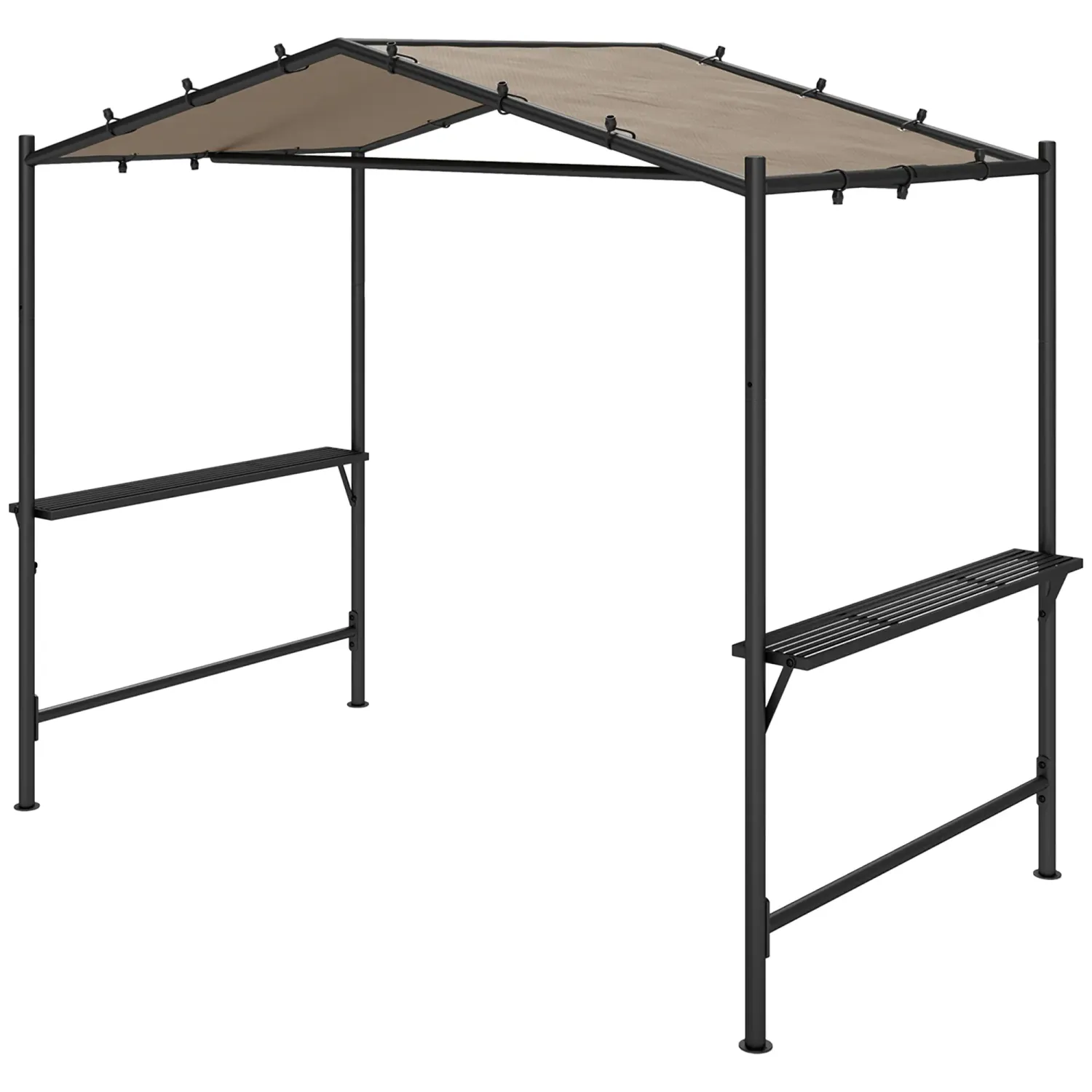 Grillpavillon wetterbeständig, inkl. Seitenablagen, wasserdicht, , 277 x 149 x 230 cm, Khaki