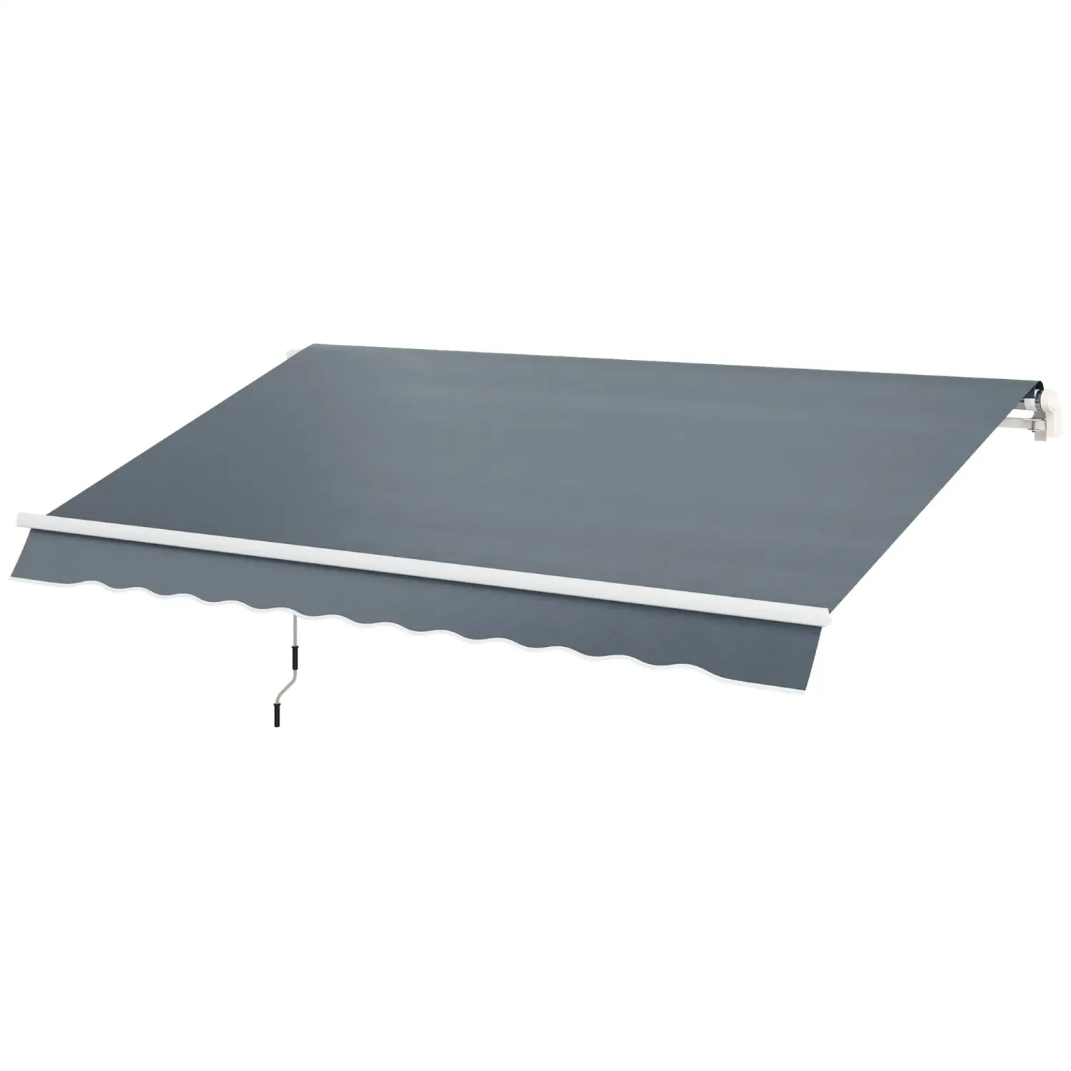 Ersatzstoff für Sonnenstore, Markisenstoff mit Volant Wasserabweisend 3 x 2,5 m Grau