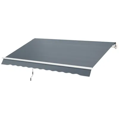 Ersatzstoff für Sonnenstore, Markisenstoff mit Volant Wasserabweisend 3 x 2,5 m Grau