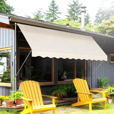 Klemmmarkise Sonnenstore 4 × 1,2 m mit verstellbarem Neigungswinkel in Creme