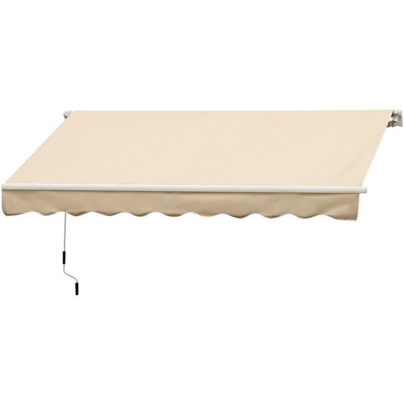 Sonnenstore Markise aus Aluminium und Polyester UV50 für den Aussenbereich mit Kurbel, 200 × 295 cm, Cremeweiss