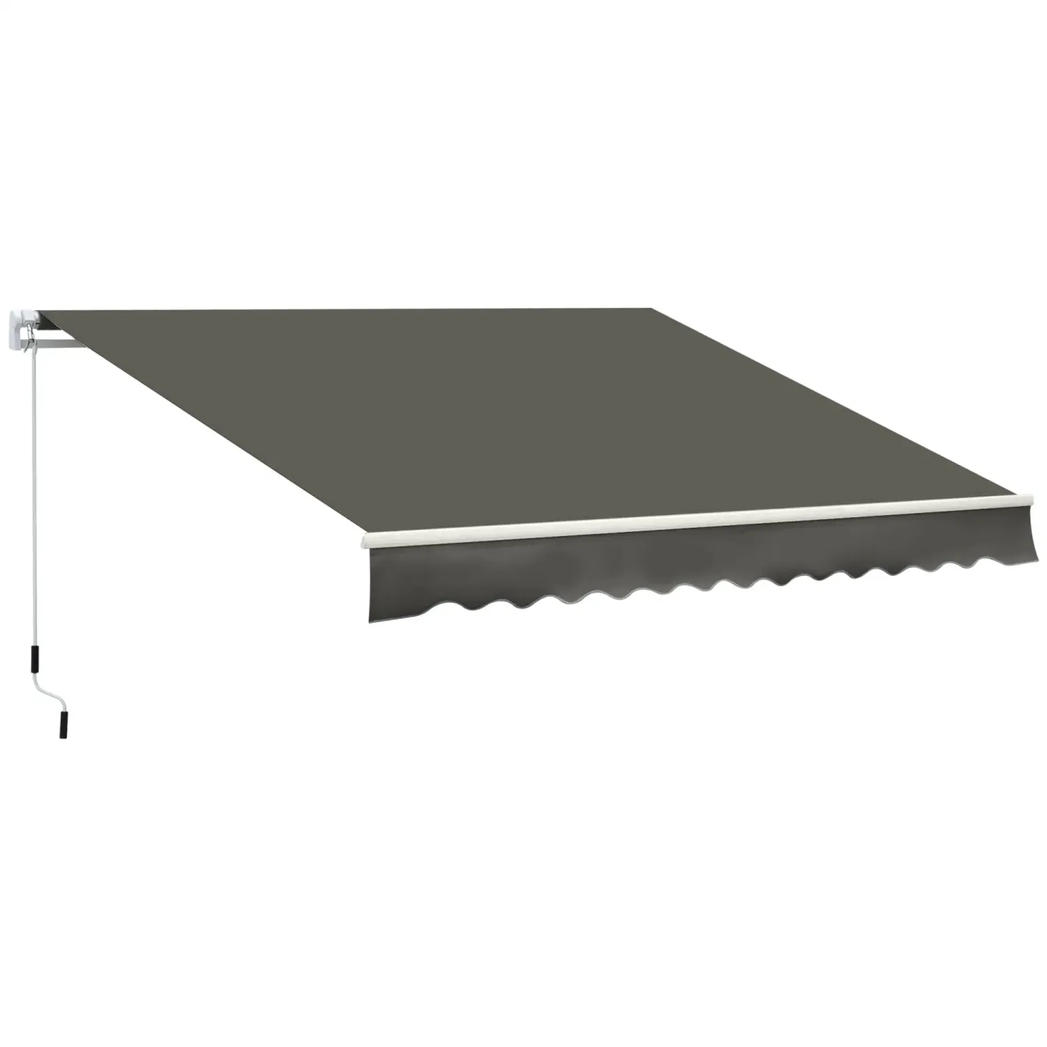 Sonnenstore Markise Manuell Aluminium Polyester wasserfest 3,5 m Länge x 2,5 m Breite Grau