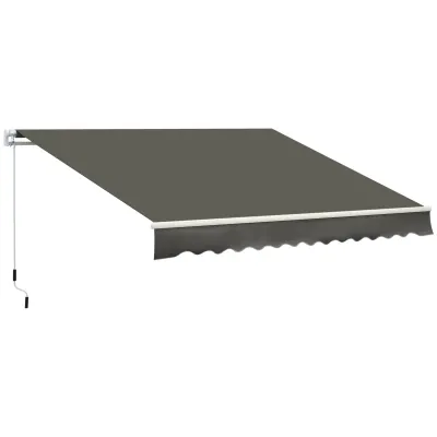 Sonnenstore Markise Manuell Aluminium Polyester wasserfest 3,5 m Länge x 2,5 m Breite Grau