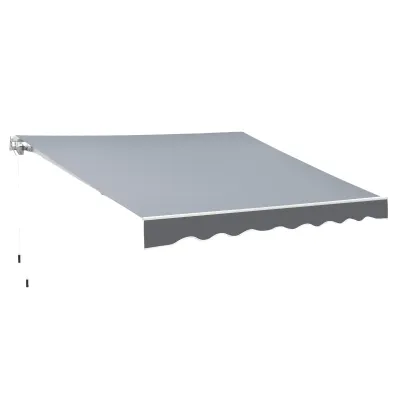 Sonnenstore, Markise 2,5 m x 2 m aus Alu, wasserdichtes hochdichtes Polyester, Grau