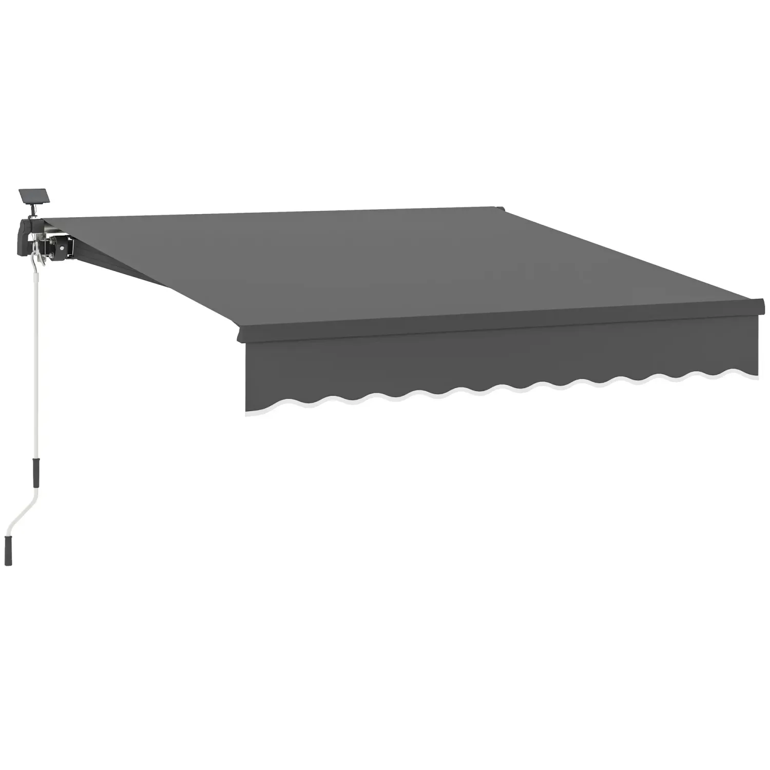 Sonnenstore, Markise mit Solar-Beleuchtung, Gelenkarmmarkise, 3m x 2.5 m Grau
